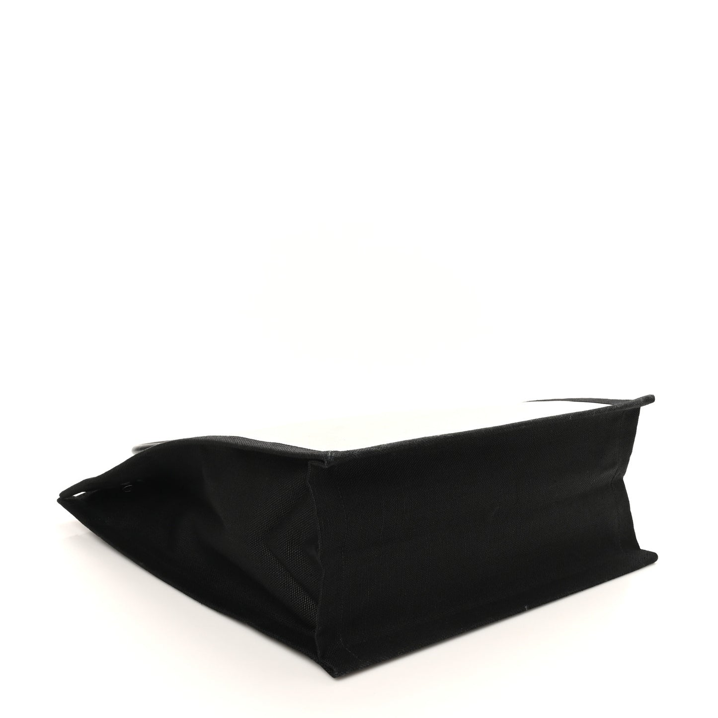 Linen Calfskin Rive Gauche North South Tote White Black