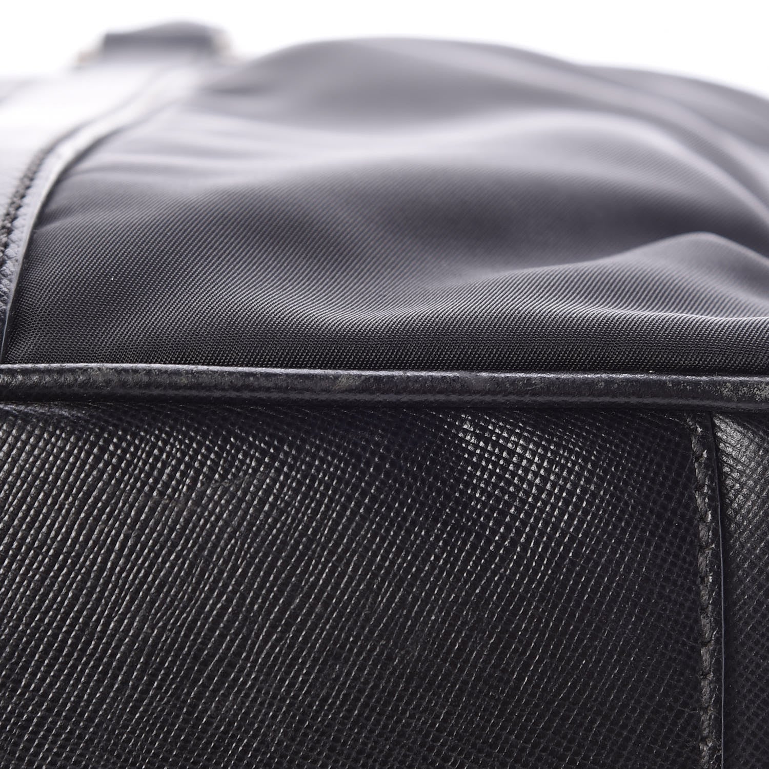Prada Tessuto Nylon Saffiano Metal Triangle Logo Work Bag Black 29 of 34