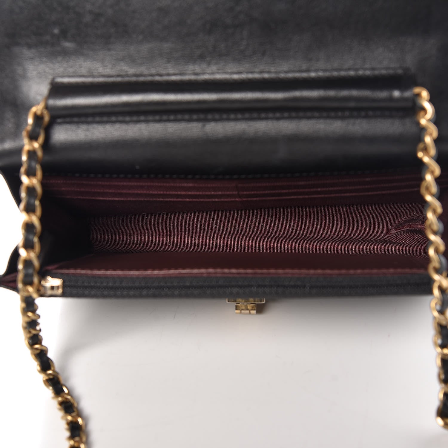 Chanel Aged Calfskin Quilted Lucky Charms 2.55 Reissue Wallet On Chain WOC Black 5 of 11