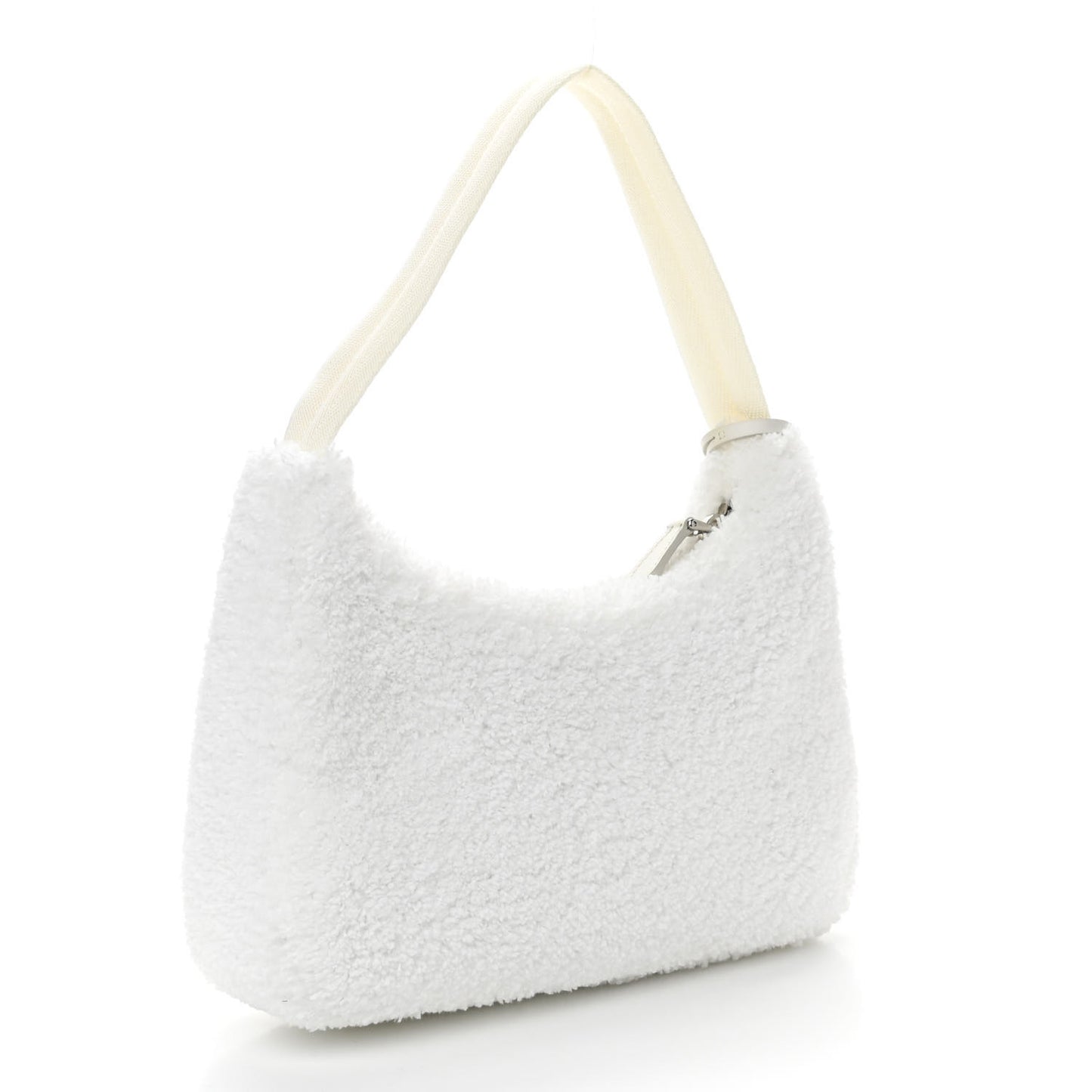 Terry Cloth Mini Re-Edition 2000 Bag White Black