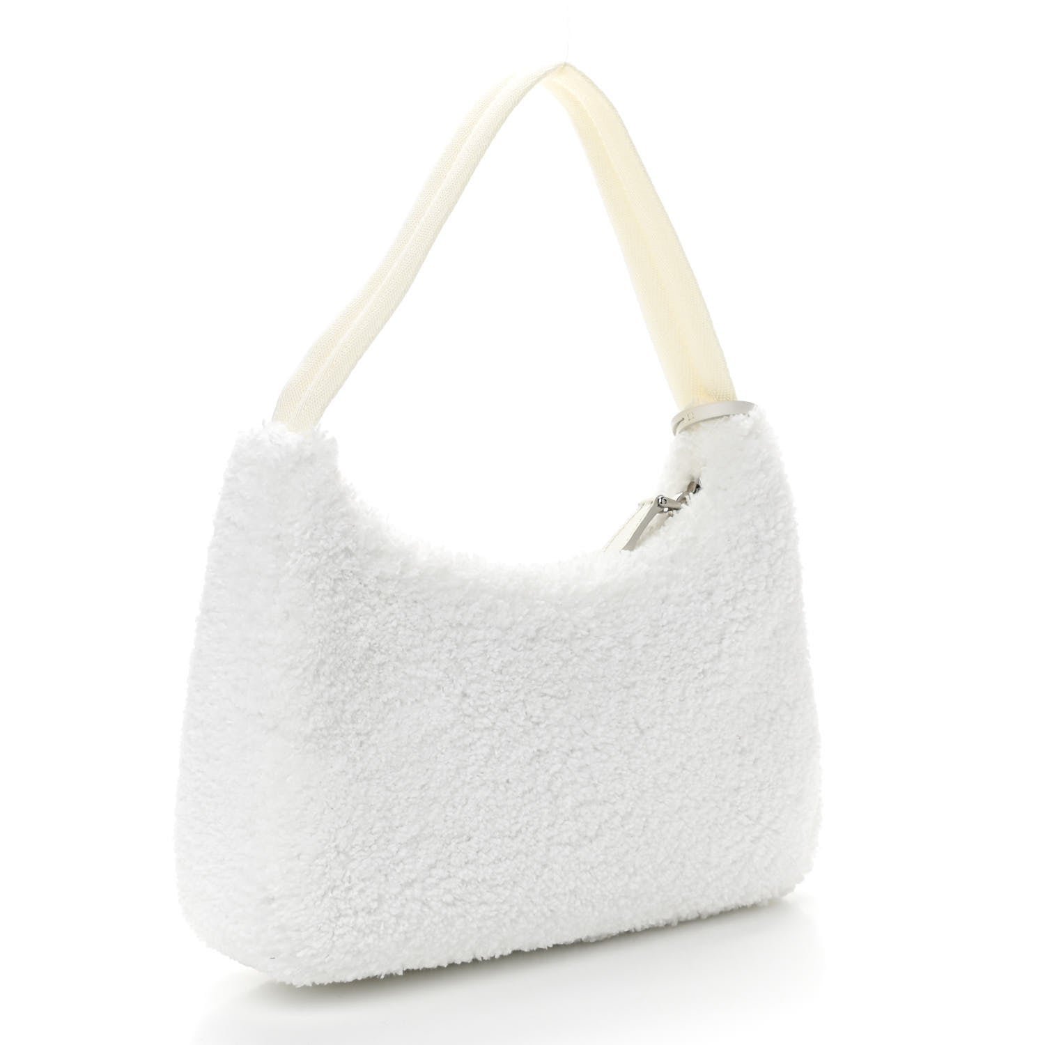 Prada Terry Cloth Mini Re-Edition 2000 Bag White Black 3 of 9