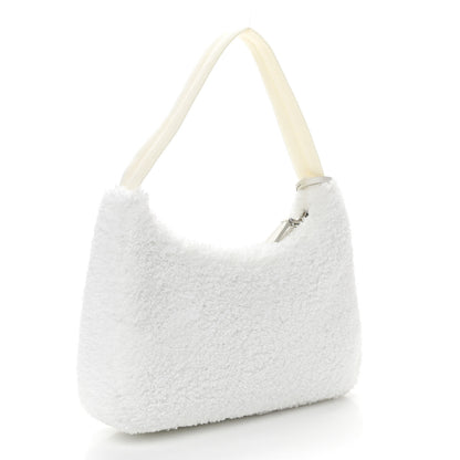 Prada Terry Cloth Mini Re-Edition 2000 Bag White Black 3 of 9