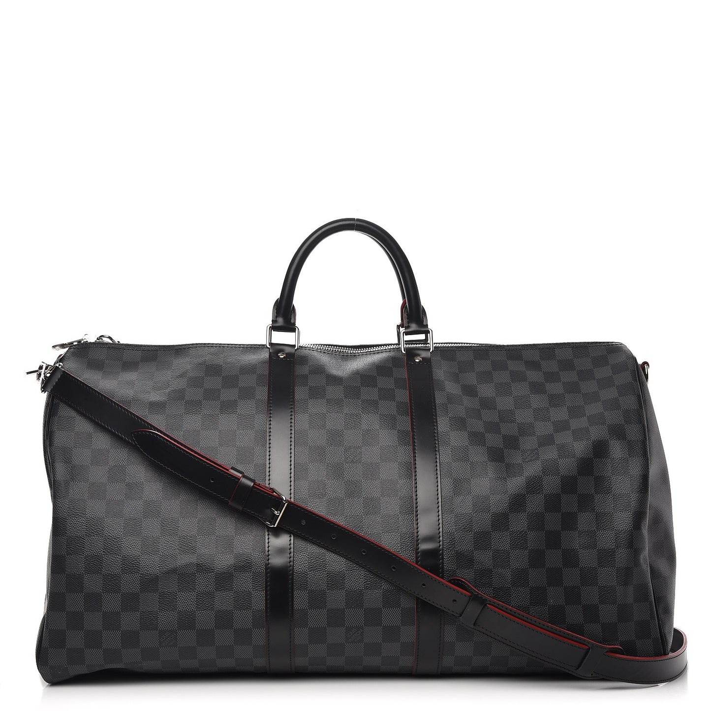 Damier Graphite Stripe Keepall Bandouliere 55 Rouge