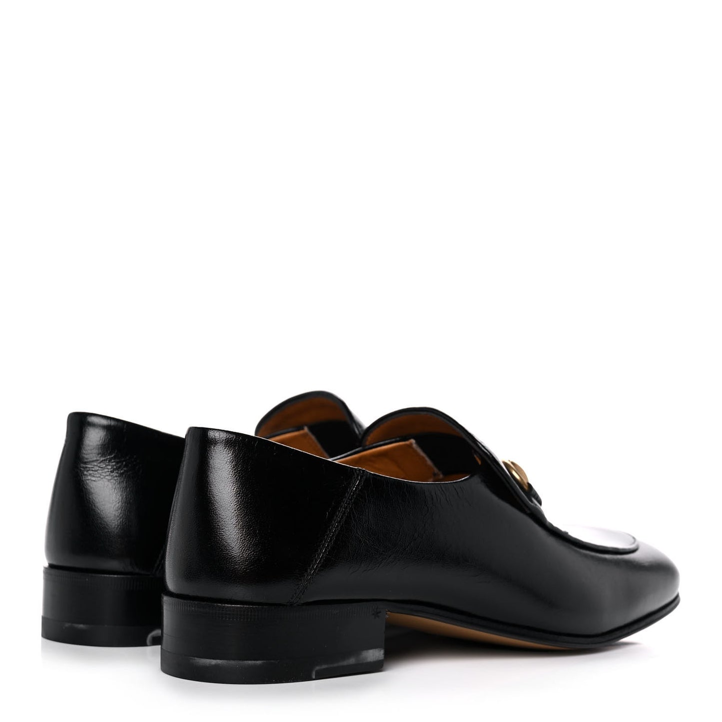 Goatskin Womens Horsebit Mid-Heel Loafers 38.5 Black