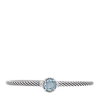 David Yurman Sterling Silver Blue Topaz 3mm Chatelaine Bracelet 1 of 3