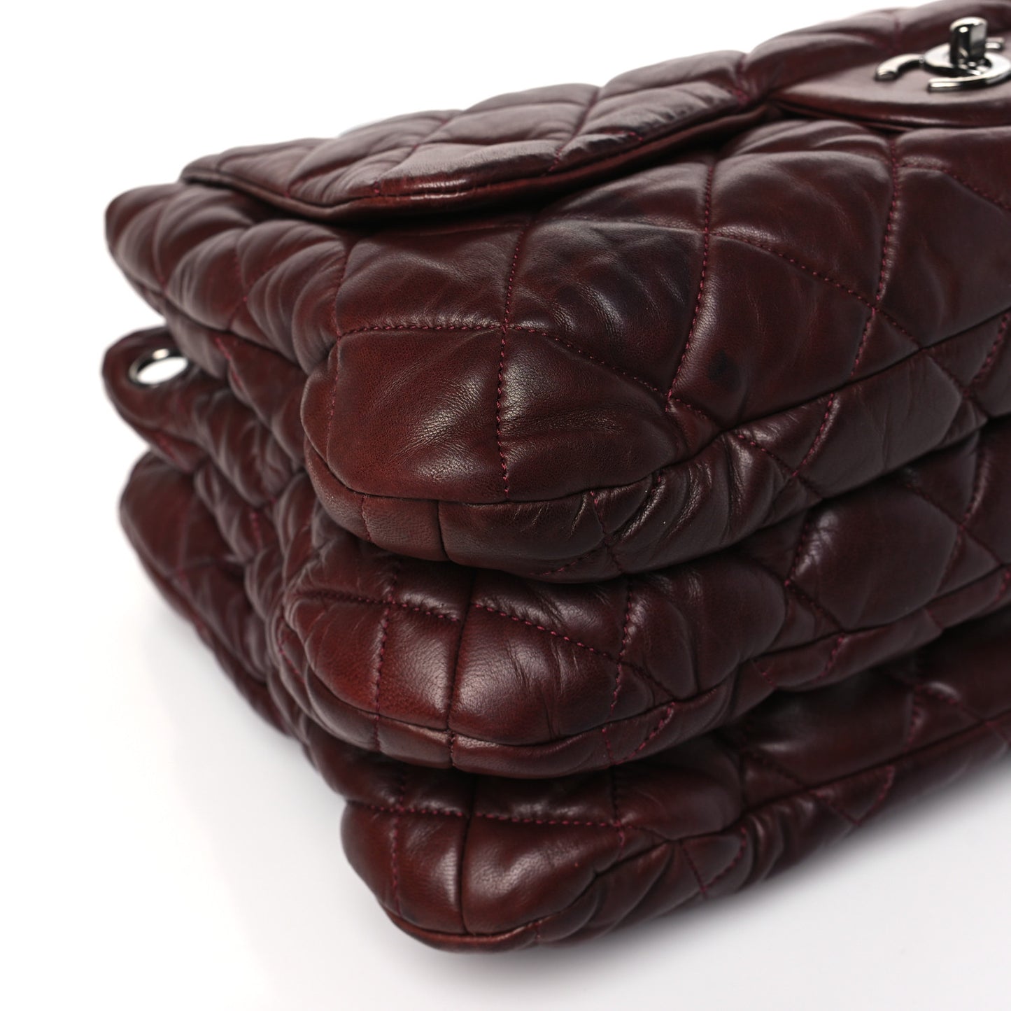 Lambskin Quilted Chanel 3 Maxi Tote Burgundy