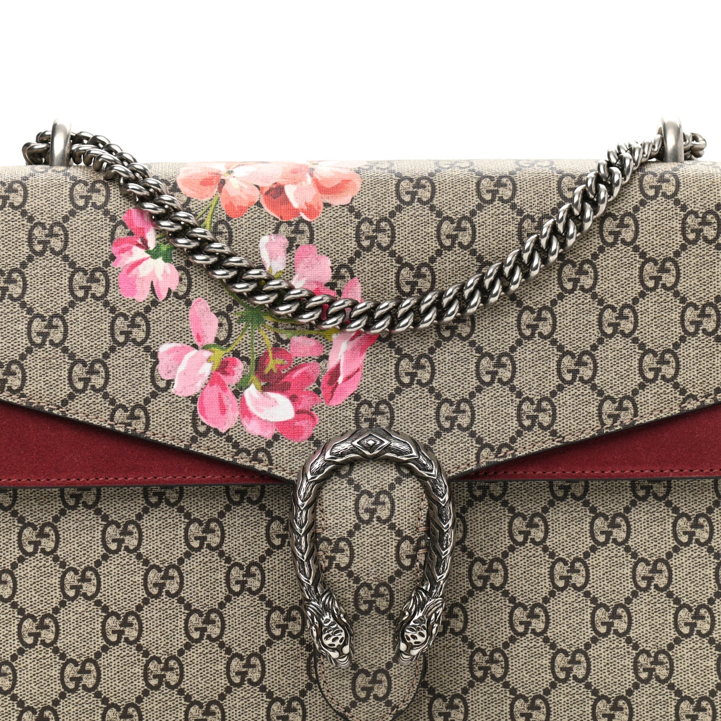 GG Supreme Monogram Blooms Medium Dionysus Shoulder Bag Beige Multicolor Dry Rose