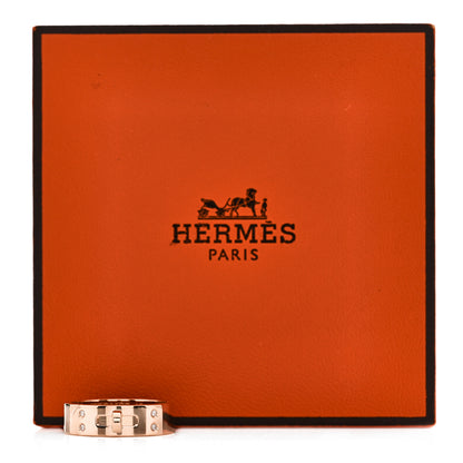 Hermes 18K Rose Gold Diamond PM Kelly Ring 48 4.5 5 of 5