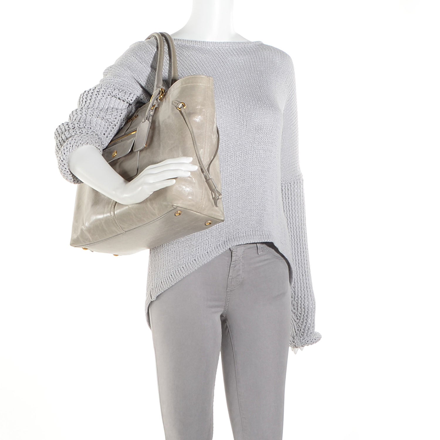 Prada Vitello Shine Tote Nube 2 of 12