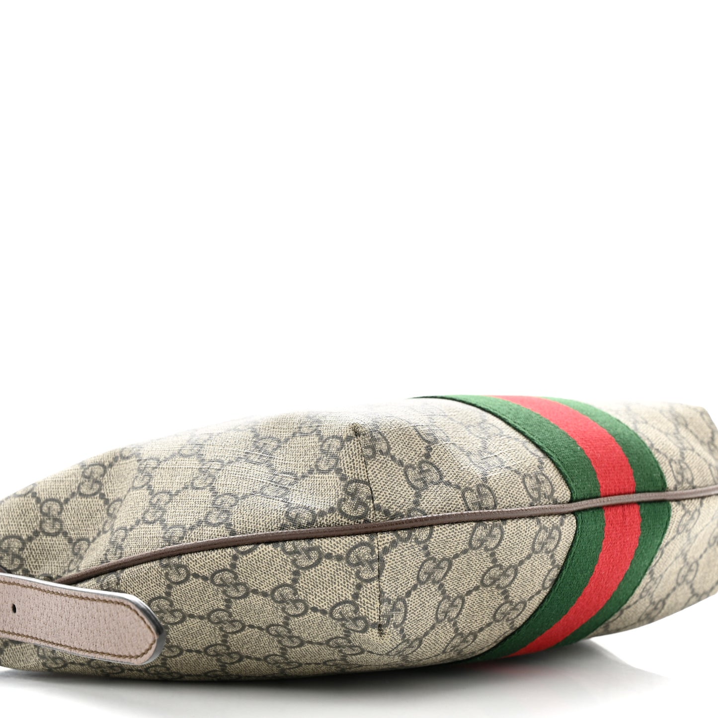 GG Supreme Monogram Web Small Ophidia Half Moon Hobo Brown