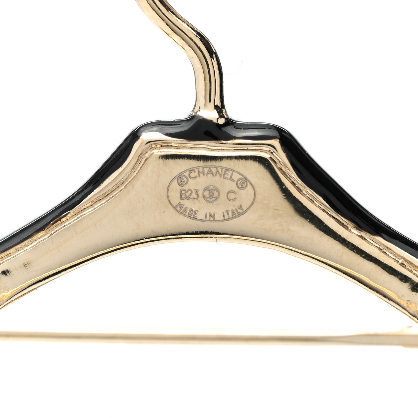 Crystal Gripoix CC Charms Hanger Brooch Gold