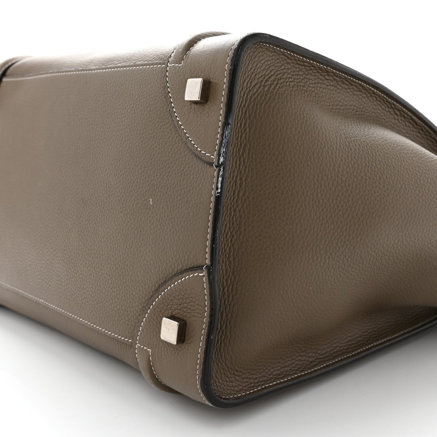 Drummed Calfskin Mini Luggage Bag Souris