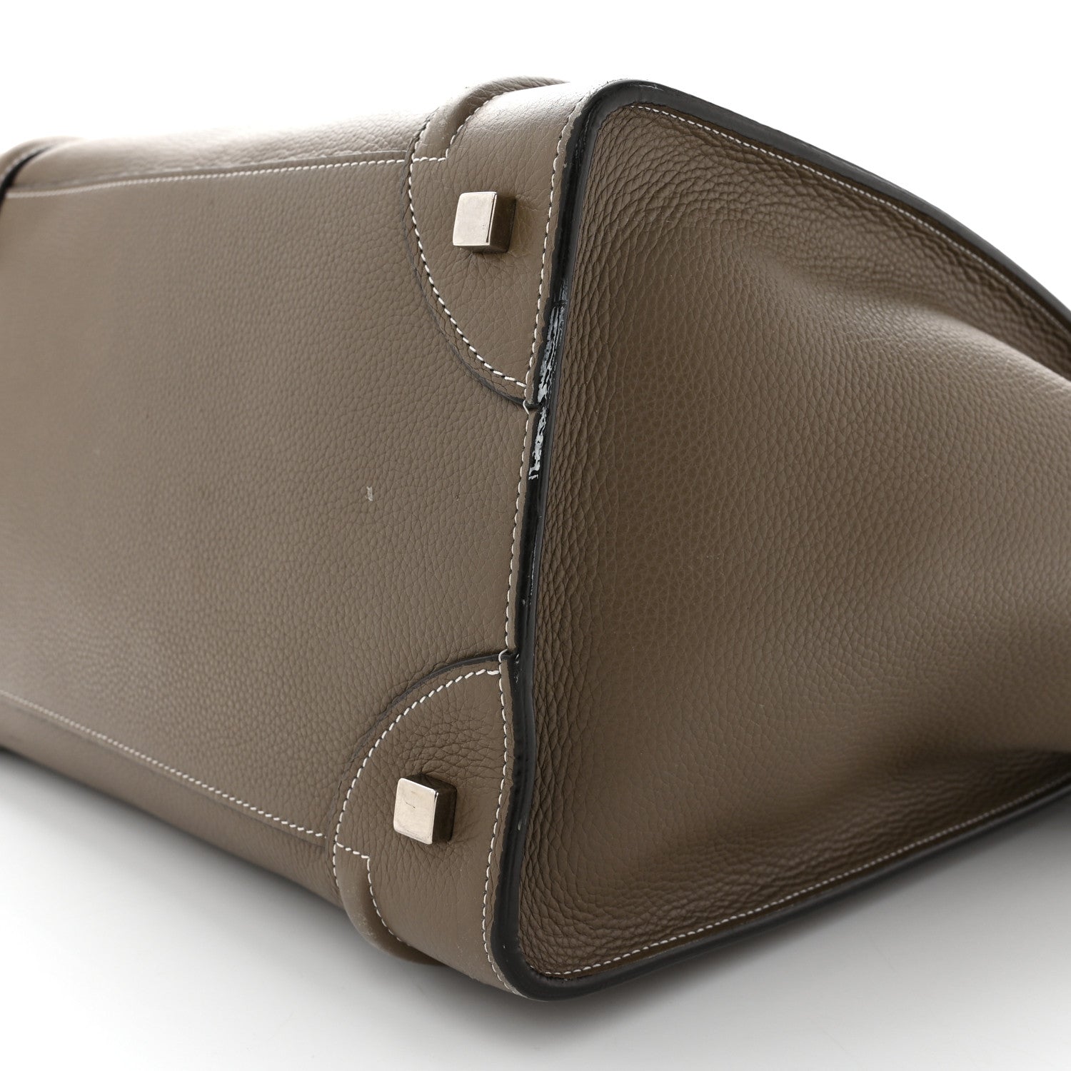 Celine Drummed Calfskin Mini Luggage Bag Souris 9 of 12