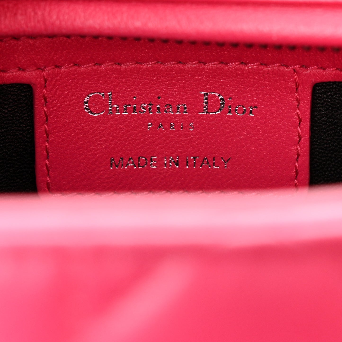 Lambskin Cannage Medium Tri-Color Lady Dior Fuchsia Anemone Black