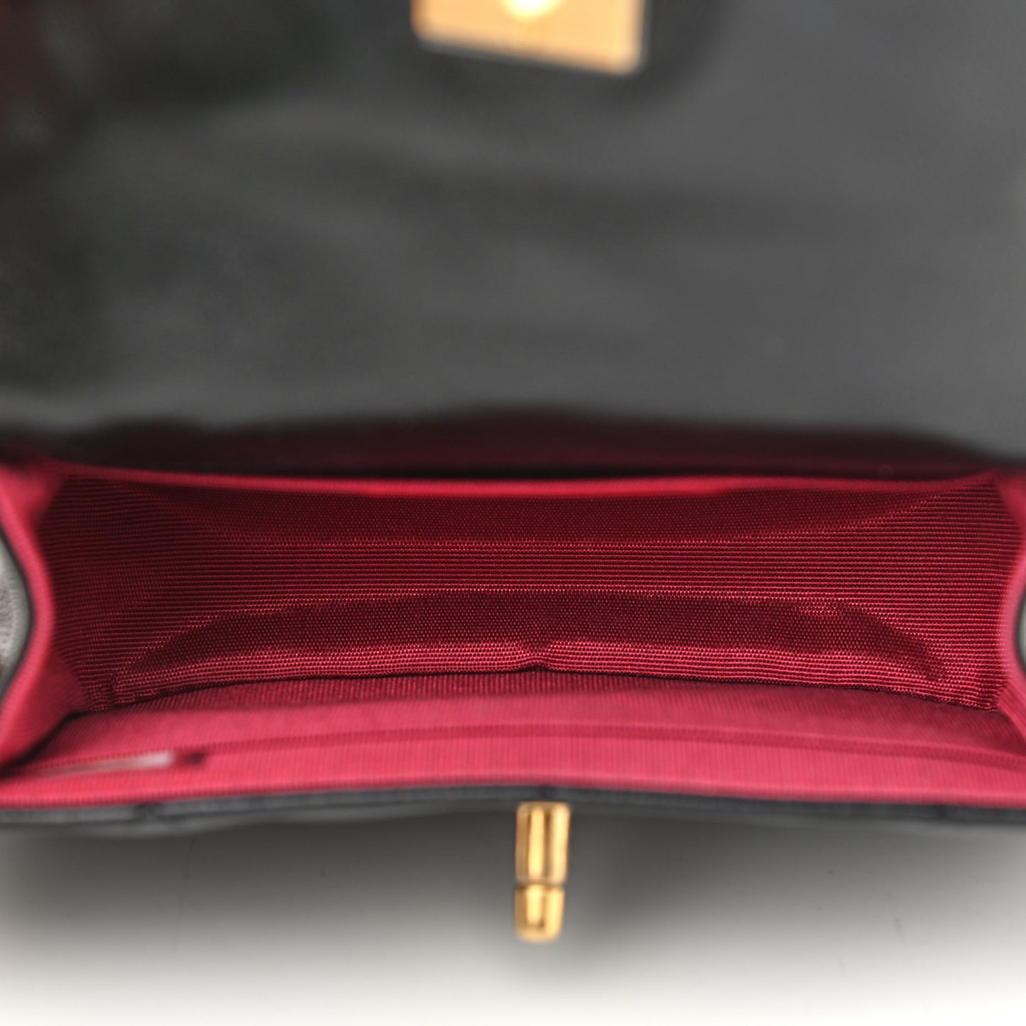 Shiny Lambskin Quilted Extra Mini Flap Black