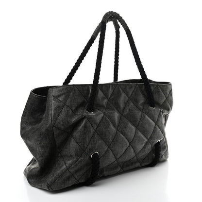 Chanel Coated Canvas Large CC Yacht Tote Black White 2 of 12
