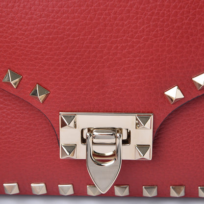 Valentino Garavani Pebbled Calfskin Rockstud Shoulder Flap Messenger Bag Rosso Valentino 8 of 8