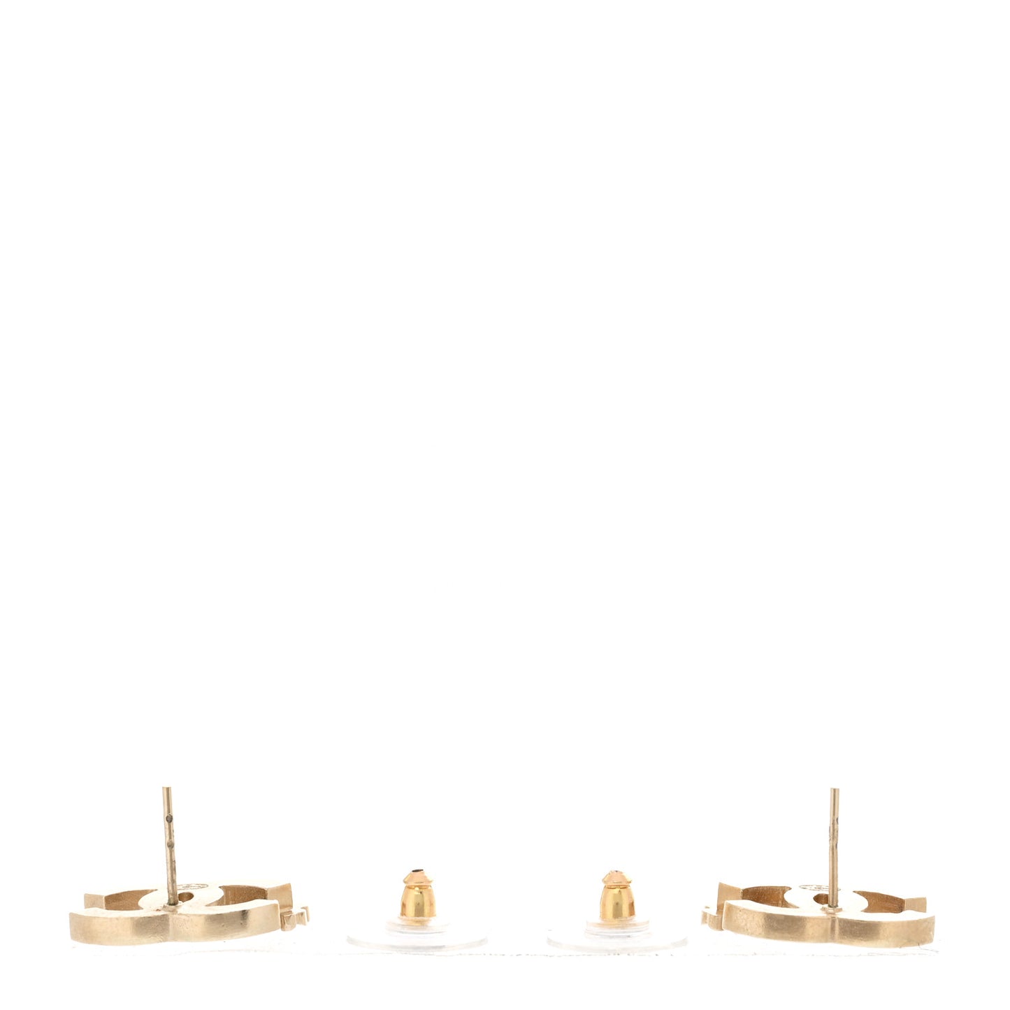 Enamel CC Clover Earrings Black Gold