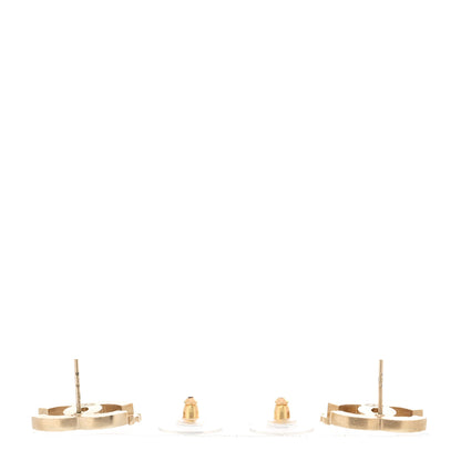 Chanel Enamel CC Clover Earrings Black Gold 3 of 4