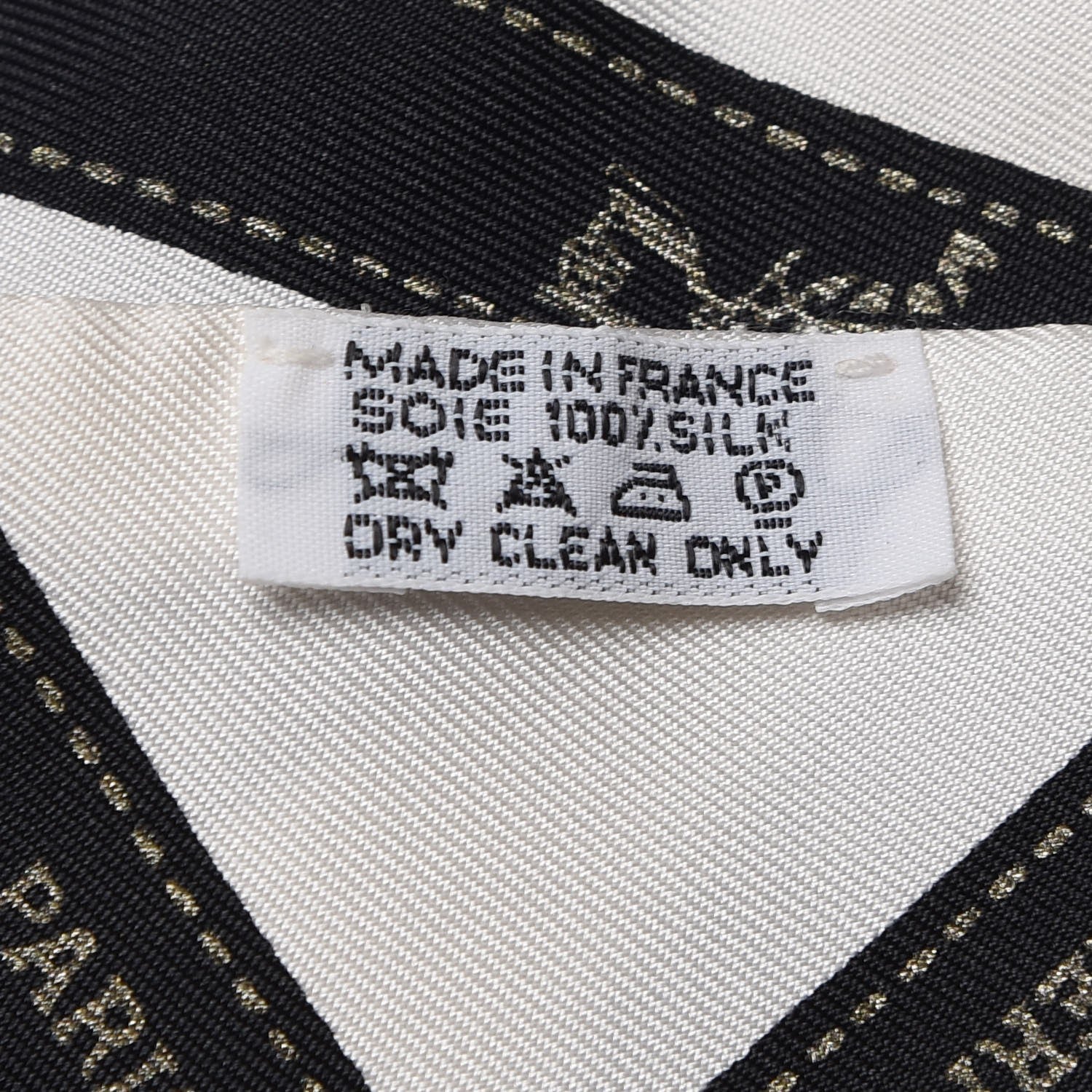 Hermes Silk Bolduc Twilly White Black 4 of 5