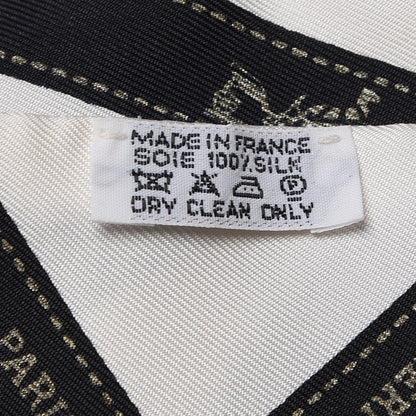 Hermes Silk Bolduc Twilly White Black 4 of 5