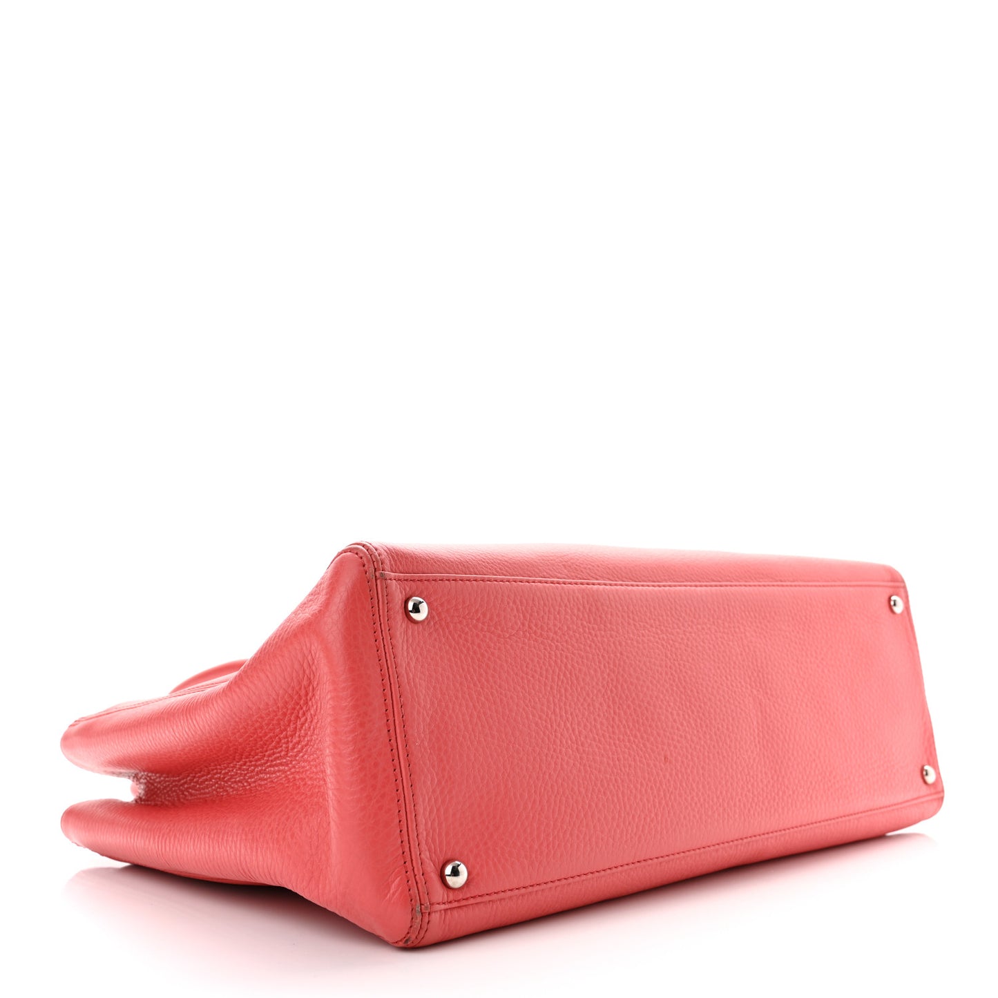 Calfskin Cerf Executive Shopper Tote Coral
