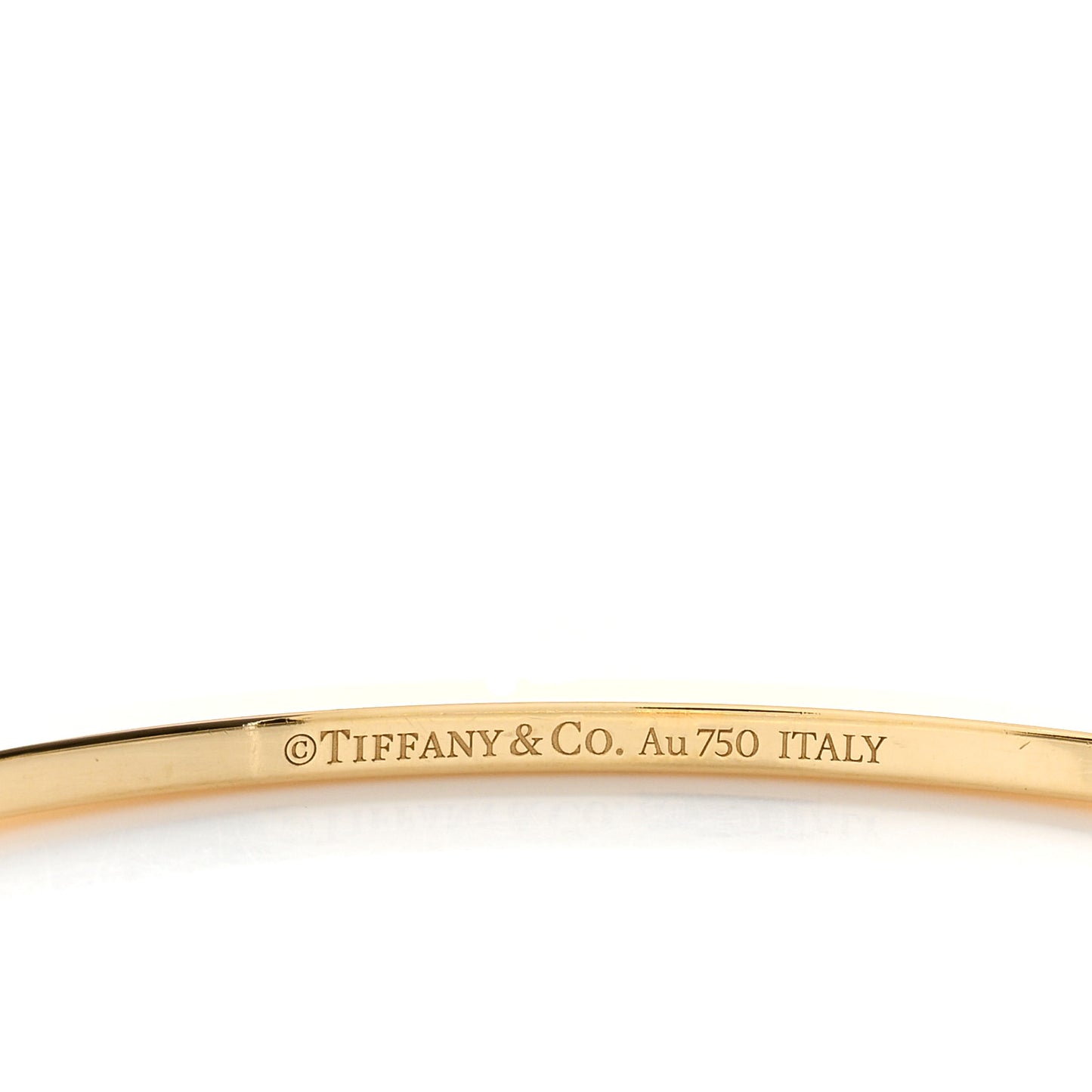 18K Yellow Gold Diamond T Hinged Wire Bangle Bracelet