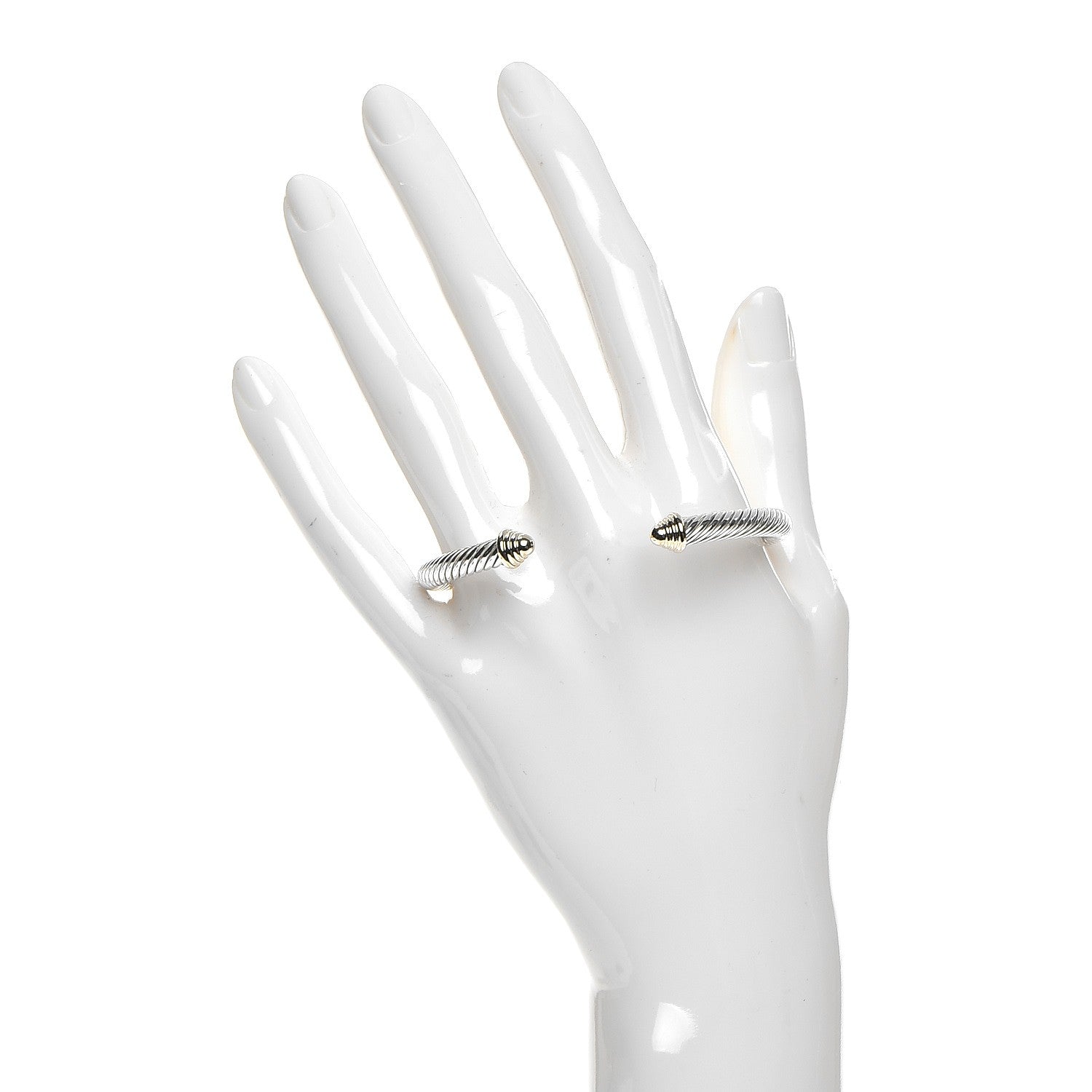 David Yurman Sterling Silver 14K Yellow Gold 5mm Cable Classics Bracelet 2 of 4