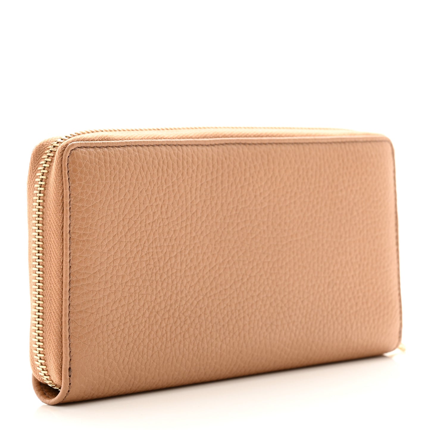 Pebbled Calfskin Soho Zip Around Wallet Camelia