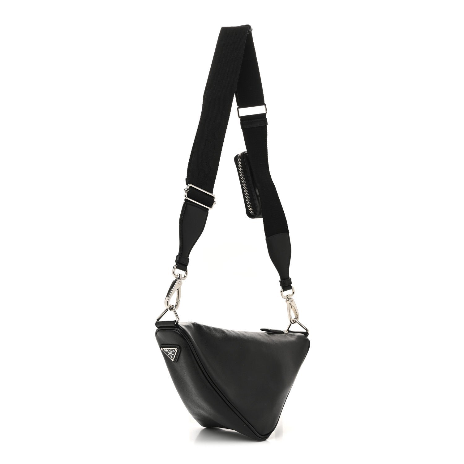 Prada Grace Lux Triangle Shoulder Bag Black 3 of 14