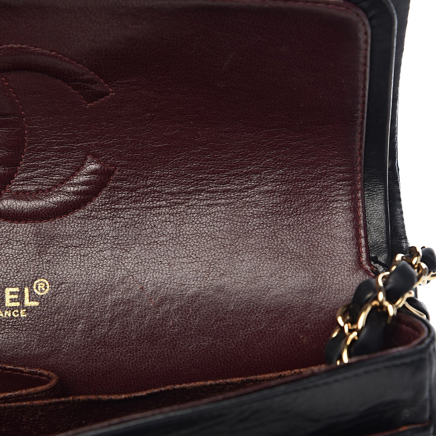Lambskin Quilted Medium Double Flap Black