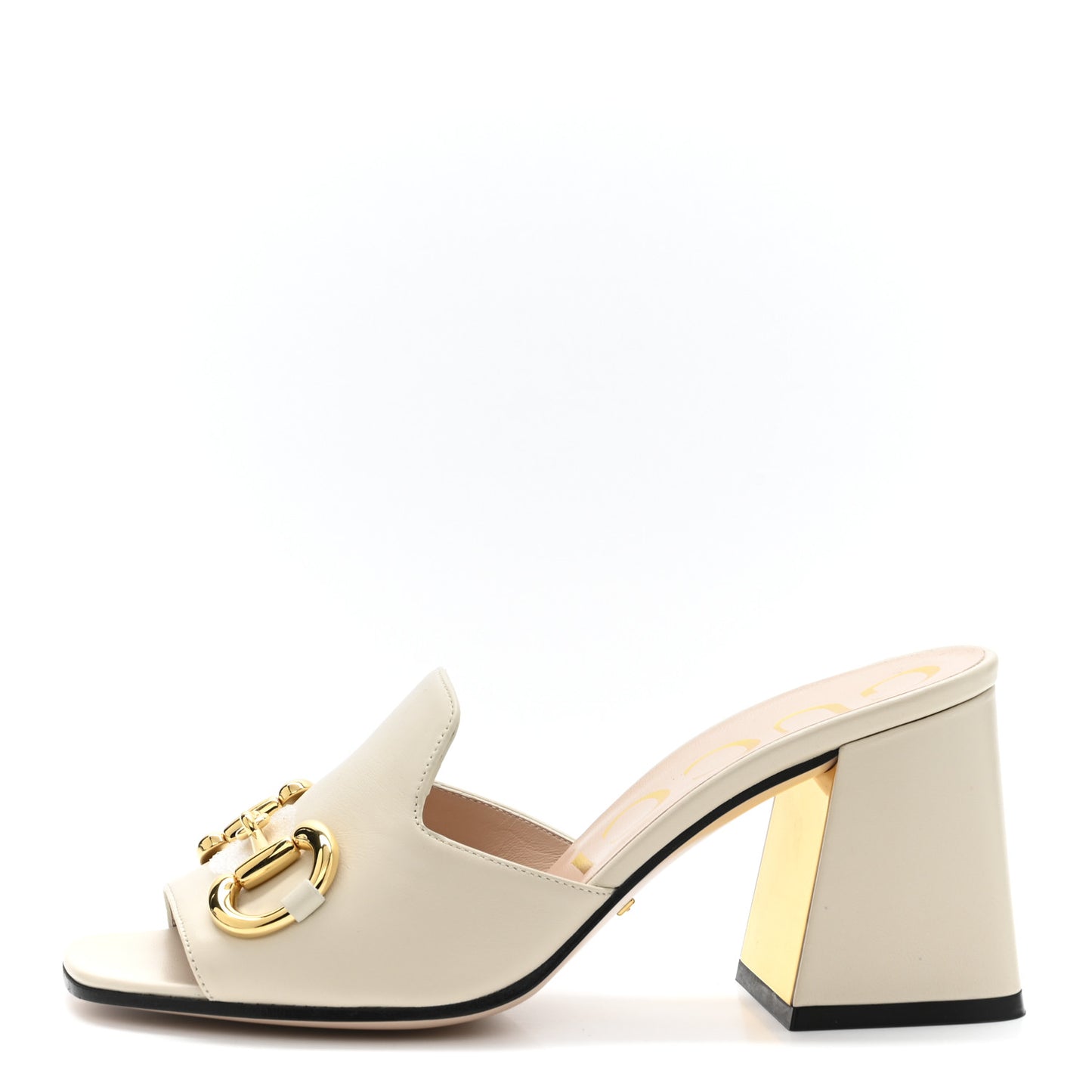 Nappa Horsebit 75mm Slide Sandals 37 Mystic White