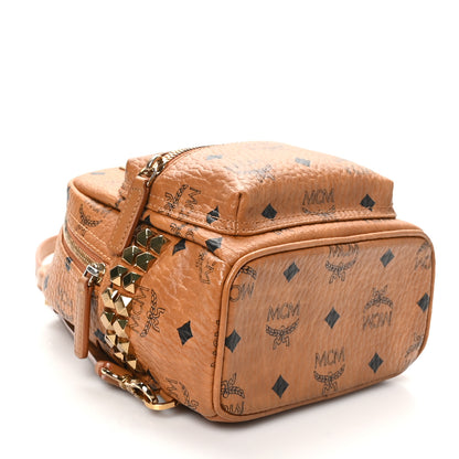 MCM Visetos Side Stud X-Mini Stark Bebe Boo Backpack Cognac 4 of 9