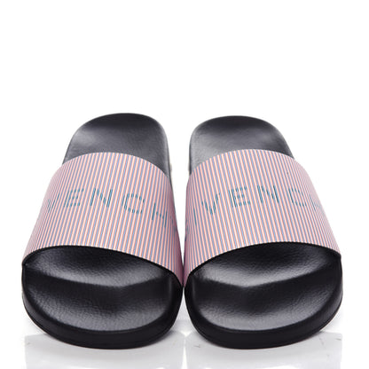 Givenchy Metallic Calfskin Logo Womens Pool Slide Sandals 37 Light Pink 5 of 12
