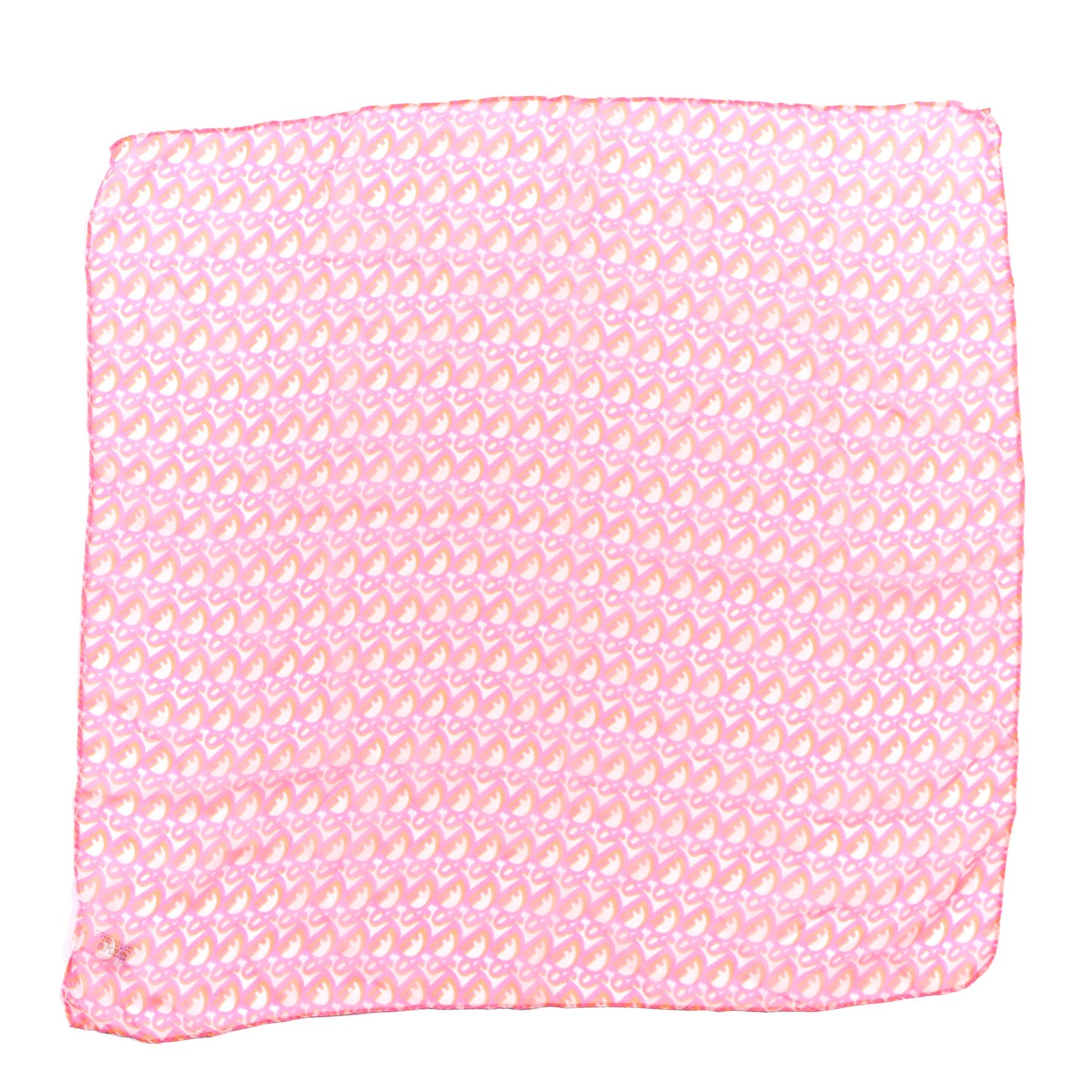 Silk Monogram Scarf Pink