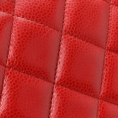 Chanel Caviar Quilted Jumbo Double Flap Dark Red 36 of 40