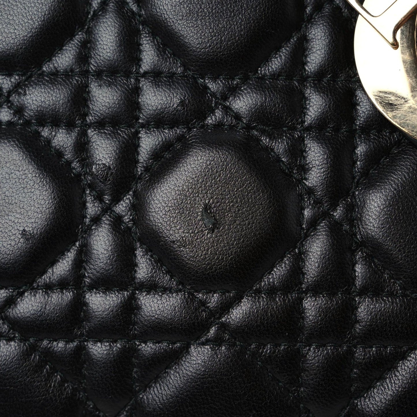 Lambskin Cannage Small Lucky Badges My Lady Dior Black