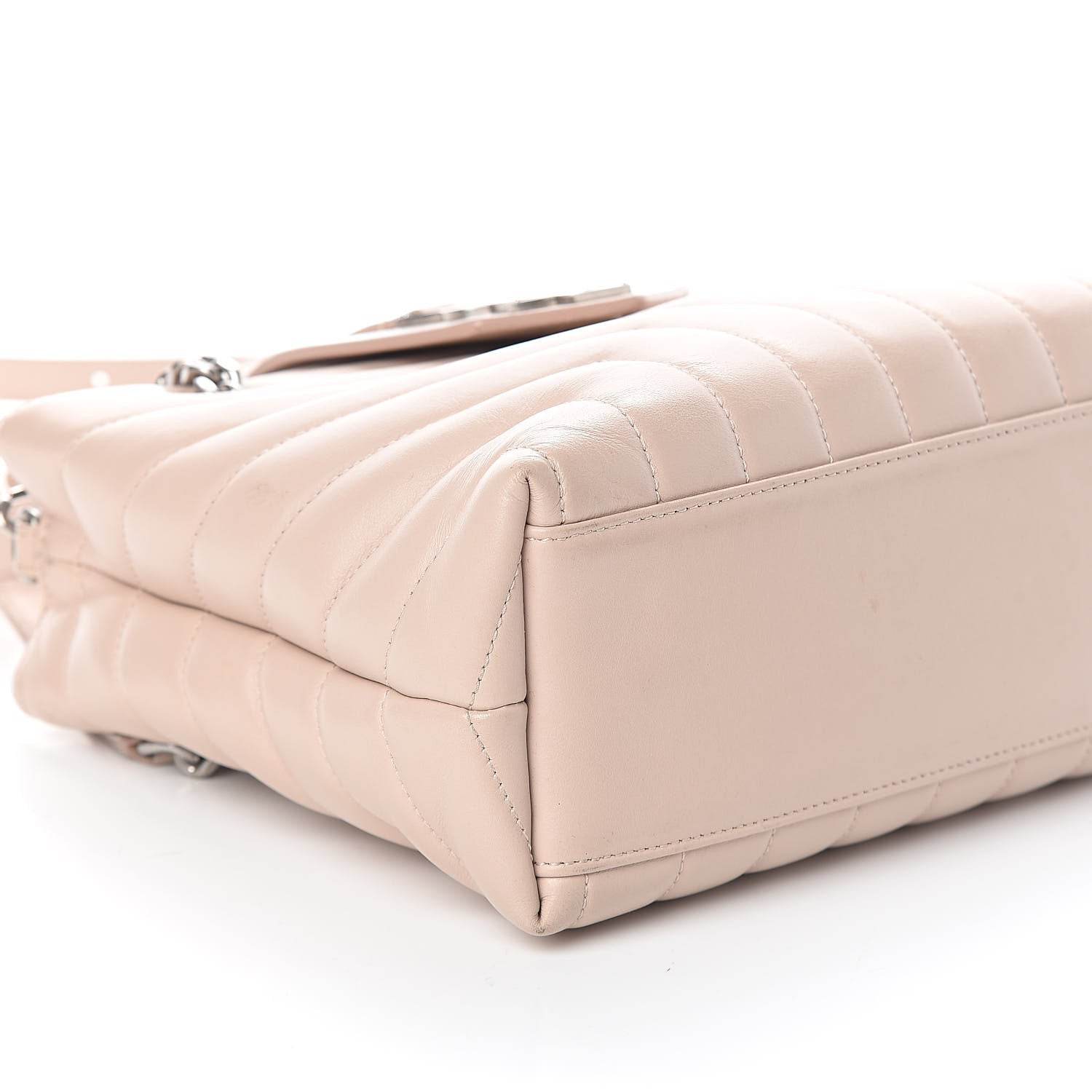 Saint Laurent Calfskin Y Quilted Monogram Small Loulou Shopper Marble Pink 9 of 10