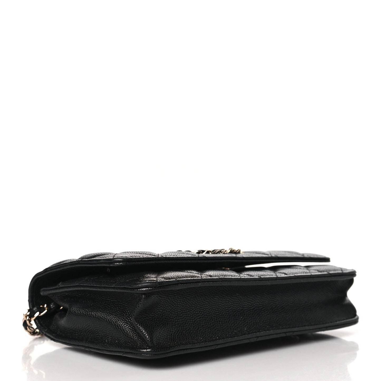 Caviar Quilted French New Wave Chain CC Wallet On Chain WOC Black