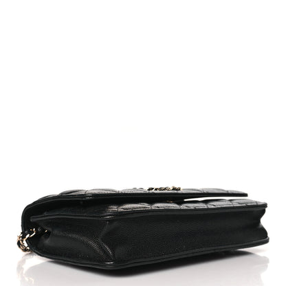 Chanel Caviar Quilted French New Wave Chain CC Wallet On Chain WOC Black 4 of 11