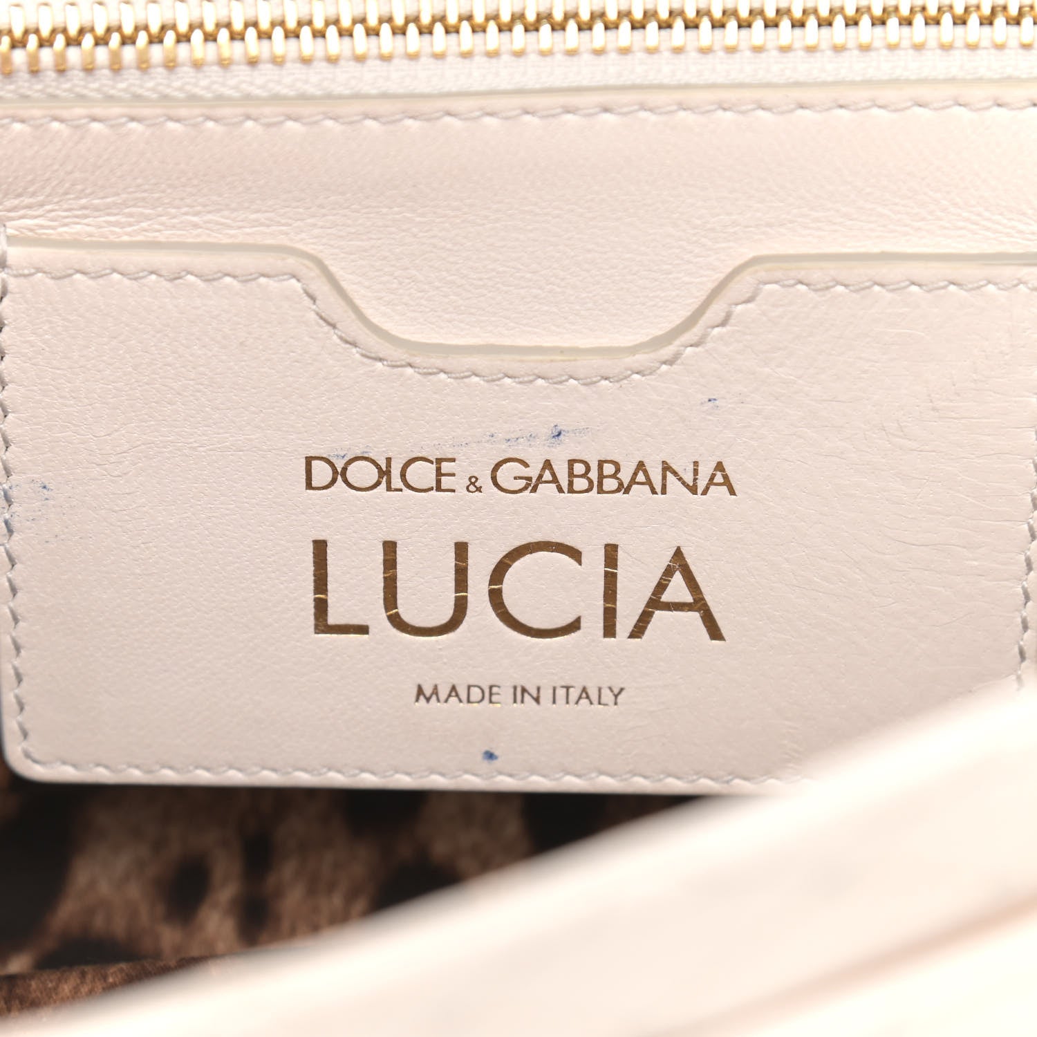 Dolce & Gabbana Lambskin Watersnake Embellished Lucia Shoulder Bag White 6 of 9