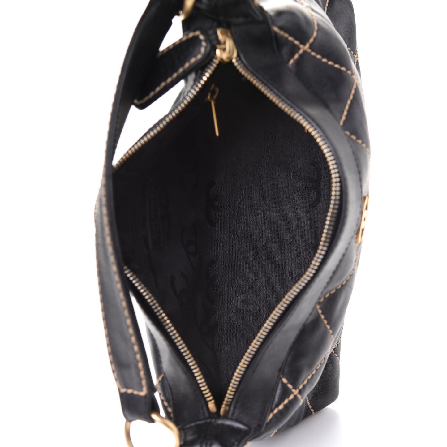 Calfskin Wild Stitch Hobo Black