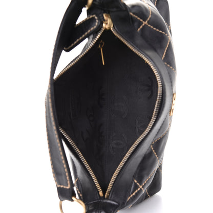Chanel Calfskin Wild Stitch Hobo Black 4 of 5