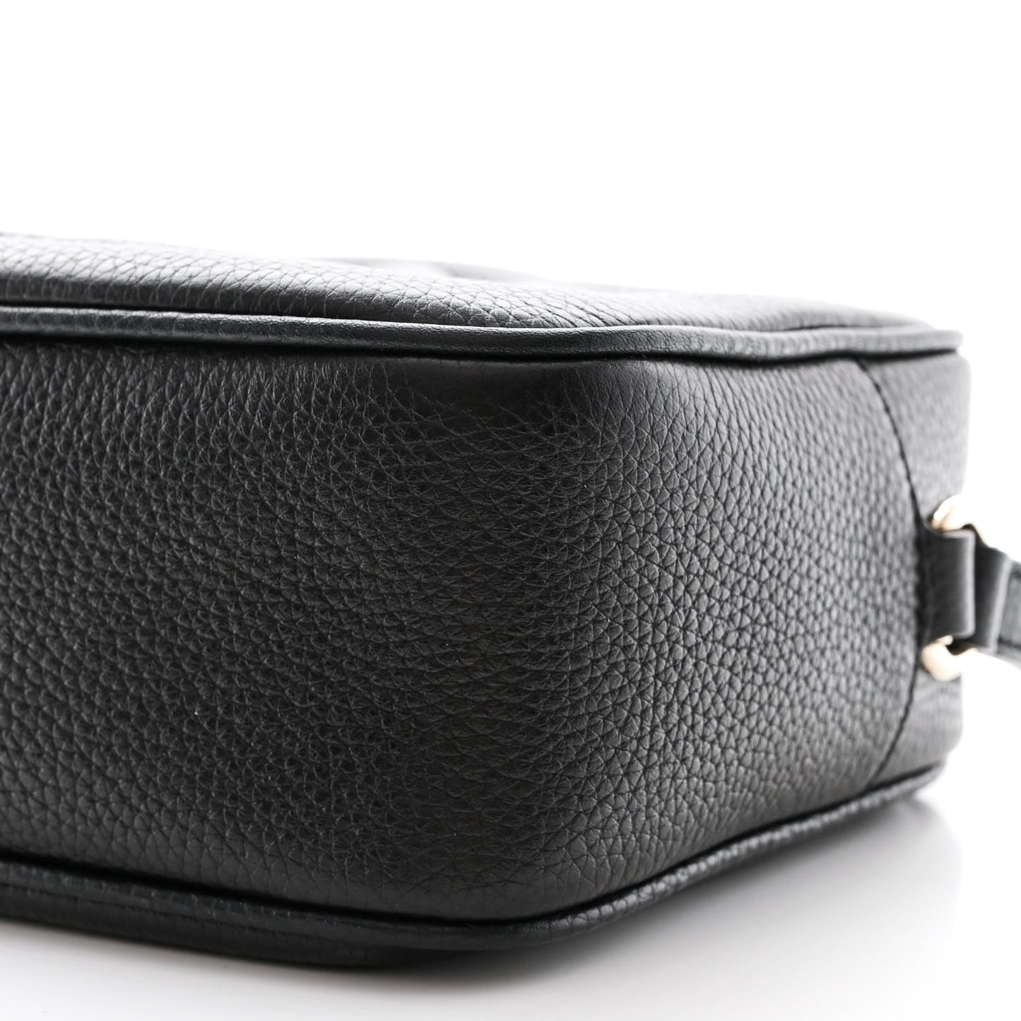 Pebbled Calfskin Small Soho Disco Bag Black