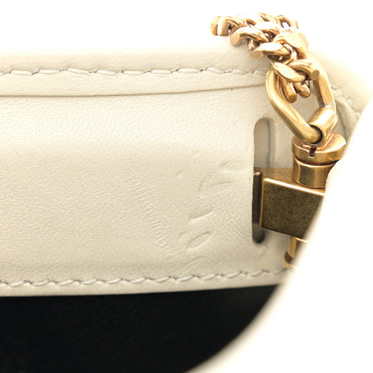 Saint Laurent Lambskin Quilted Monogram Baby Victoire Chain Clutch Blanc Vintage 11 of 12