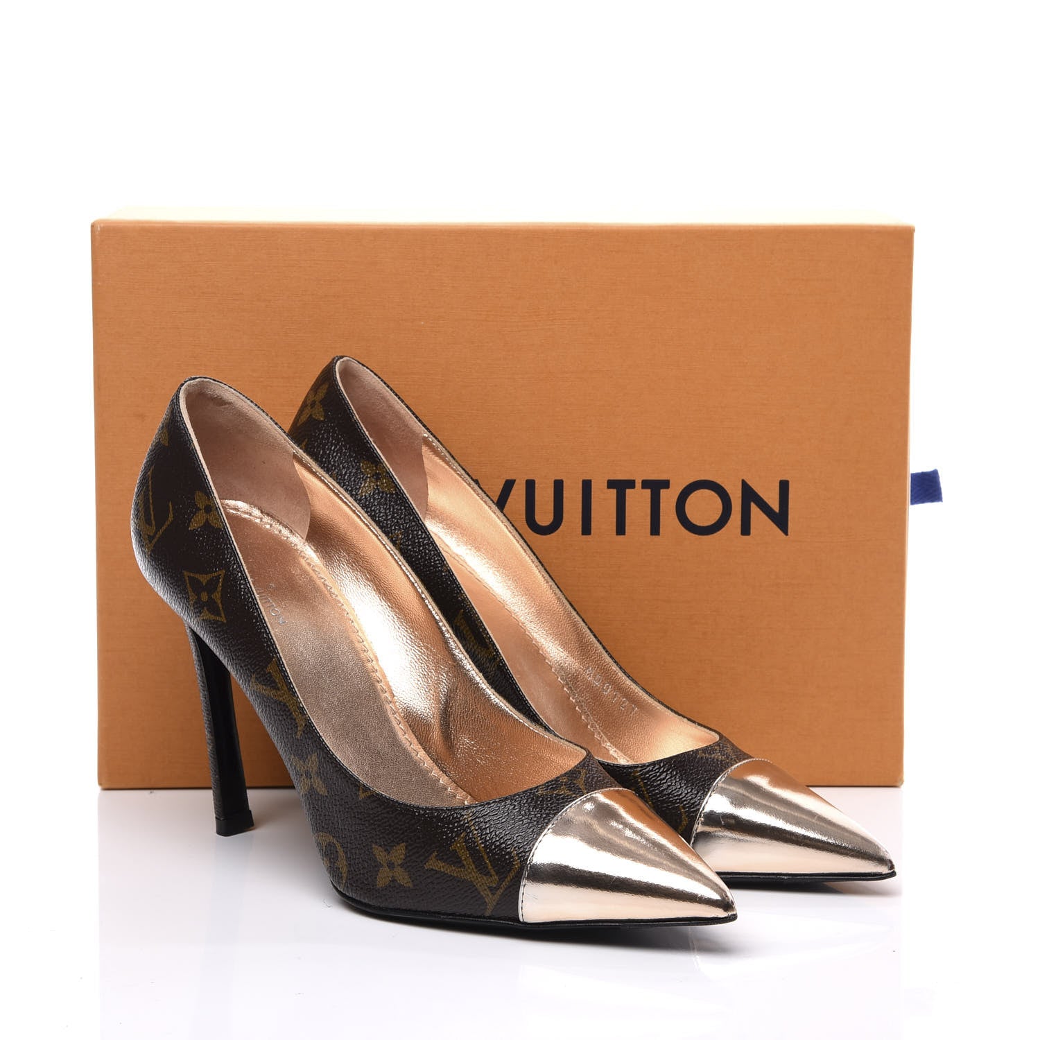 Louis Vuitton Monogram Cherie Pumps 38 Gold 12 of 12