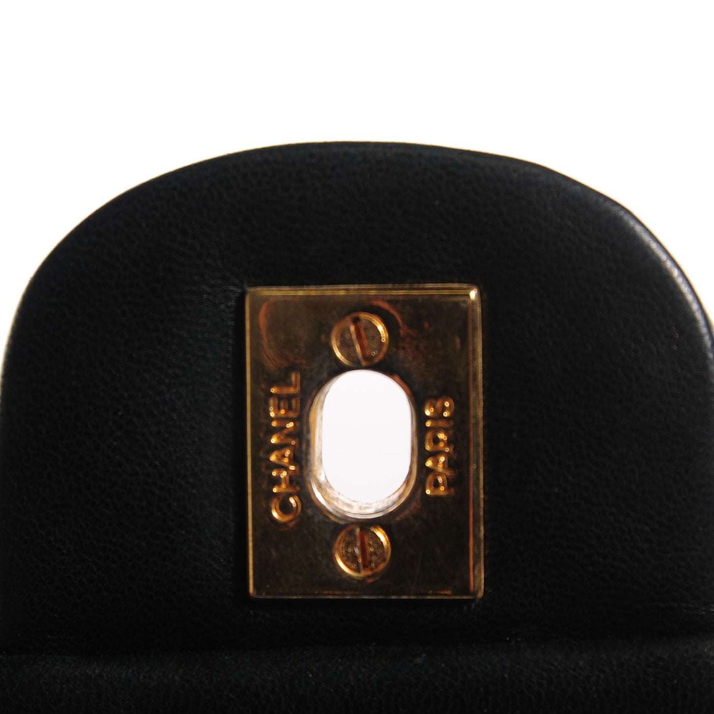 Lambskin Quilted Medium Double Flap Black