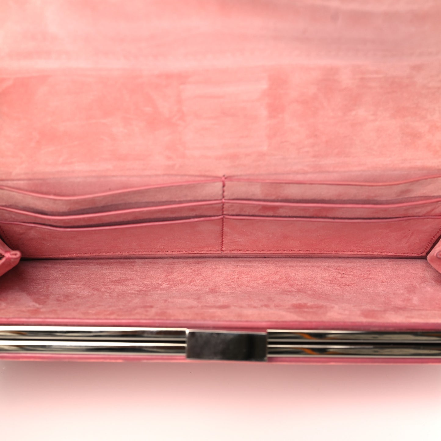 Calfskin Alligator Embossed Rockstud Wallet On Chain Paradise Rose