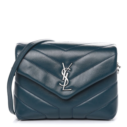 Saint Laurent Calfskin Y Quilted Monogram Toy Loulou Satchel Dark Turquoise 1 of 9