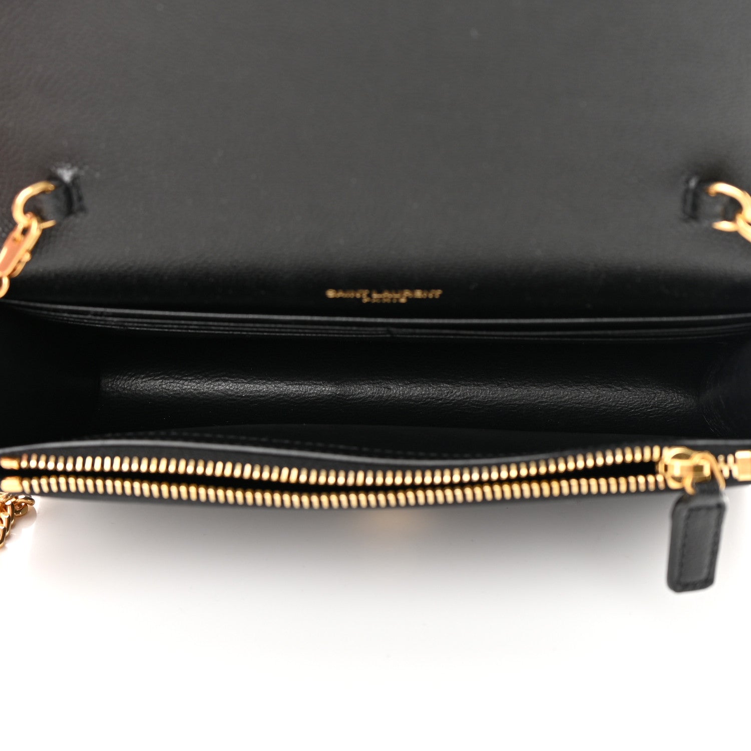 Saint Laurent Grain De Poudre Classic Monogram Kate Tassel Chain Wallet Black 5 of 11